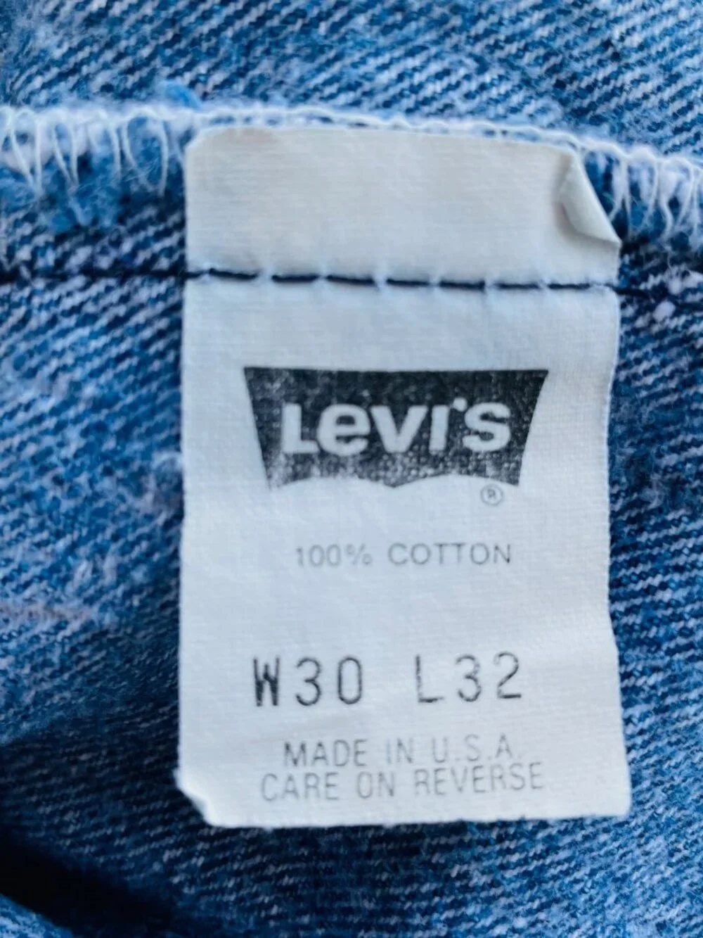 Vtg 80s Levis 501 Button Fly Jeans Sz 30x32 Blue Acid Wash Thrashed Grunge Skate
